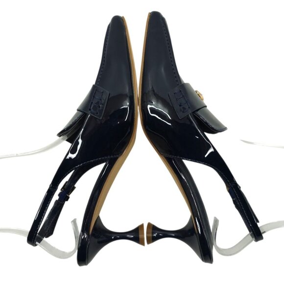 ZBY Coutgo Pointed Toe Slingback Kitten Heel Pumps Women 6 Slip On Ankle Buckle - Picture 5 of 16